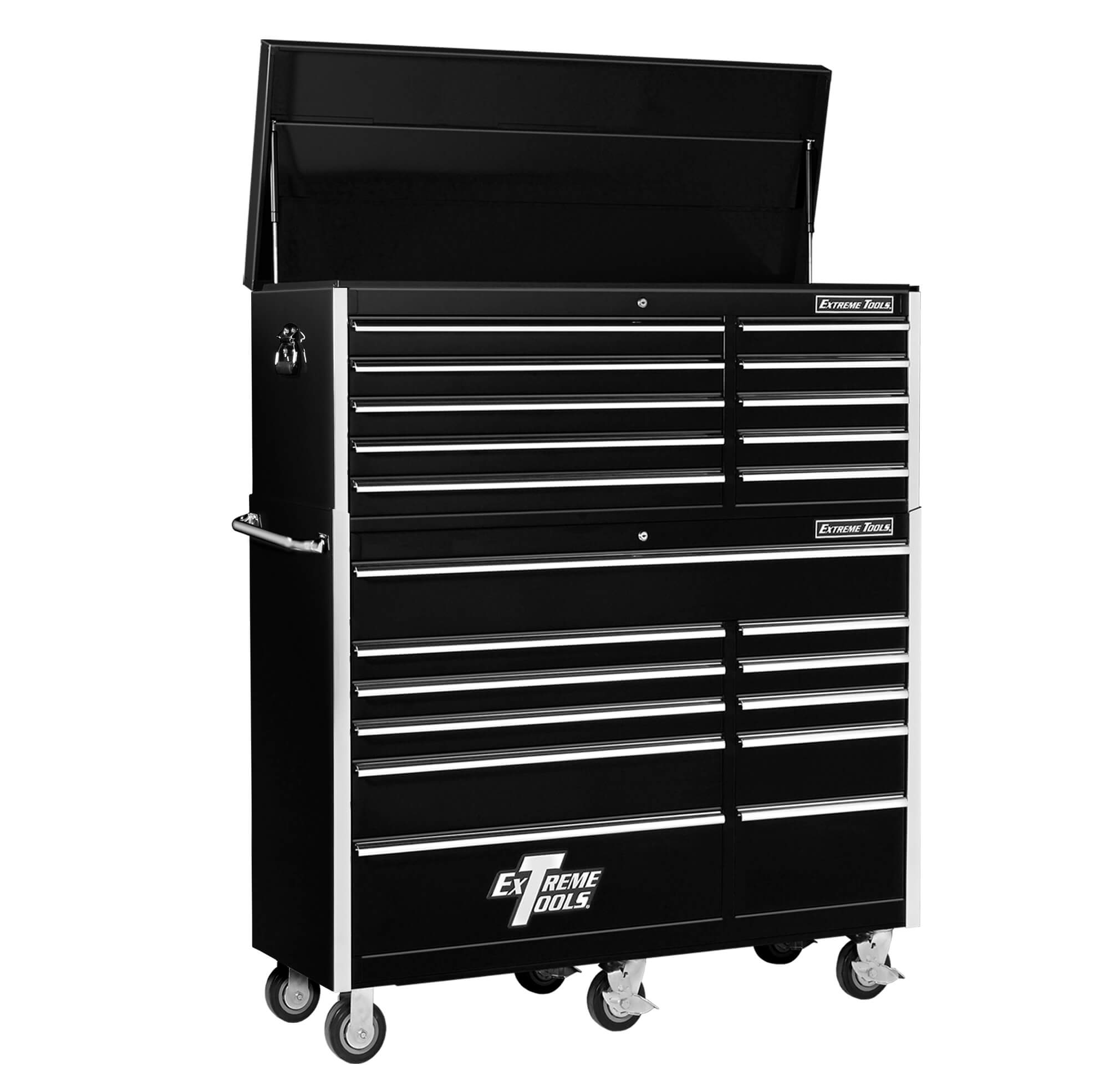 EXTREME TOOLS® 56 inch 10 DRAWER TOP CHEST/11 DRAWER ROLLER CABINET COMBO