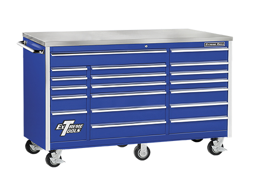 Extreme Tools® 72" 18 Drawer Standard Triple Bank Roller Cabinet