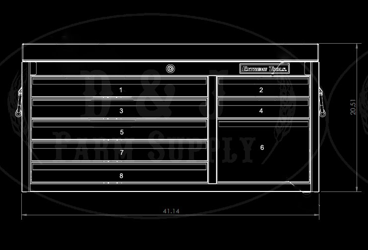 EXTREME TOOLS® 41 inch 8 DRAWER STANDARD TOOL CHEST