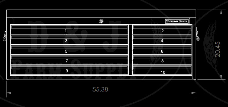 EXTREME TOOLS® 56 inch 10 DRAWER STANDARD TOOL CHEST