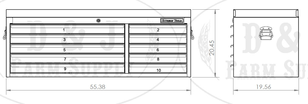 EXTREME TOOLS® 56 inch 10 DRAWER STANDARD TOOL CHEST