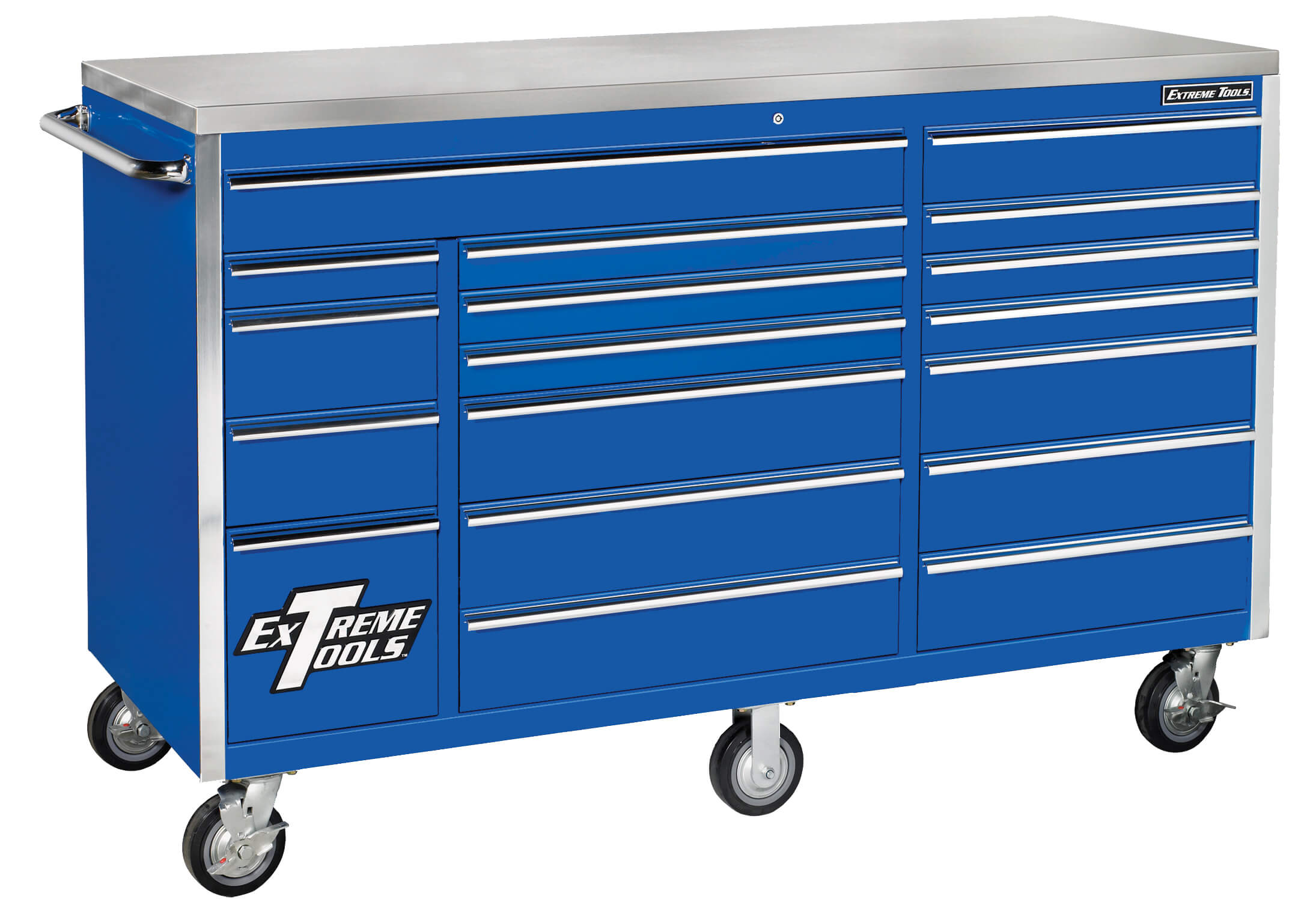 (image for) Extreme Tools® 72" 18 Drawer Standard Triple Bank Roller Cabinet - Click Image to Close