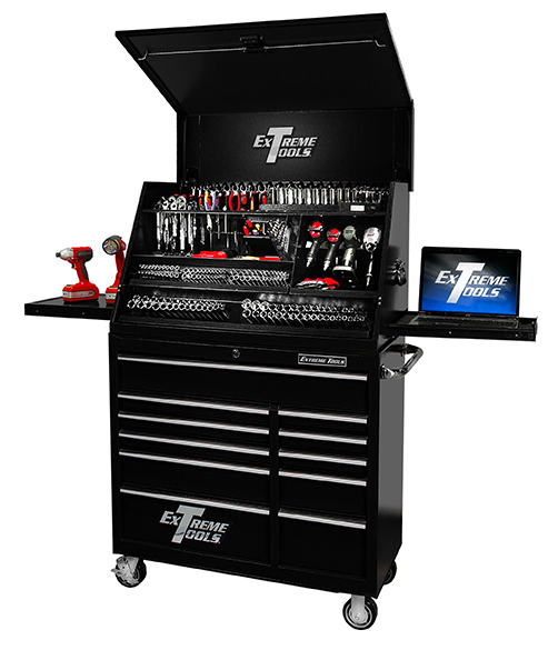 (image for) Extreme Tools® 41" Deluxe Extreme Portable Workstation®/11 Drawer 24" Deep Roller Cabinet Combo