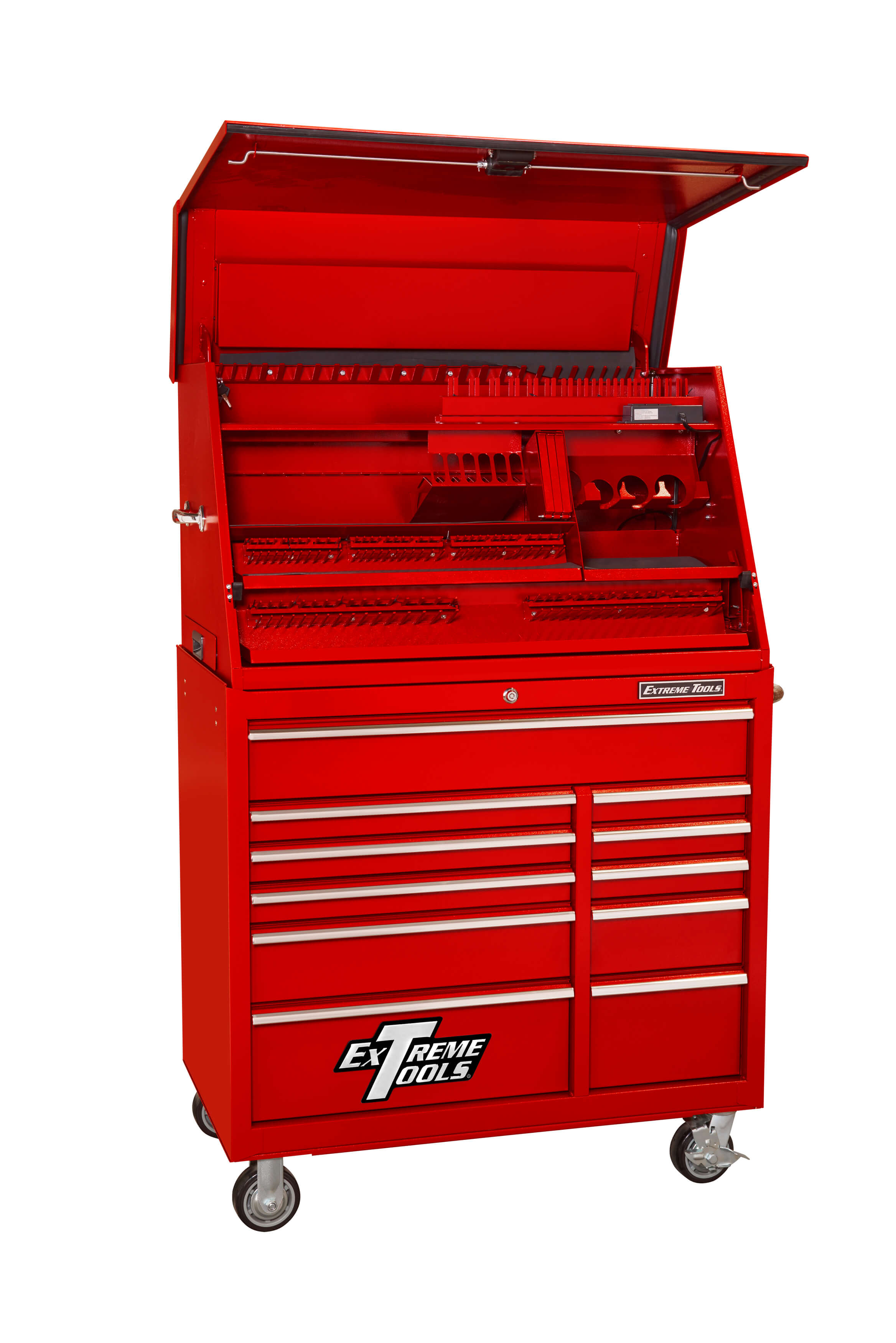 (image for) Extreme Tools® 41" Deluxe Extreme Portable Workstation®/11 Drawer 24" Deep Roller Cabinet Combo - Click Image to Close