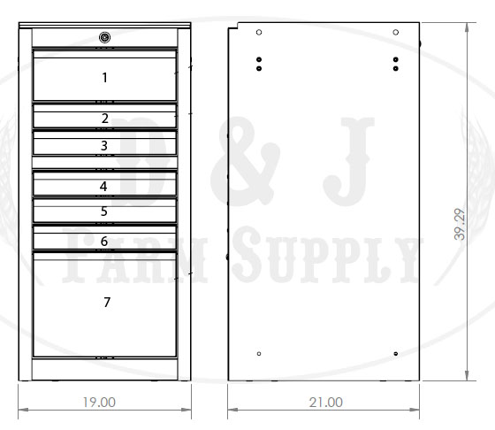 Extreme Tools 19 inch 7-Drawer Side Box