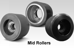 Polyurethane and Rubber Mid rollers